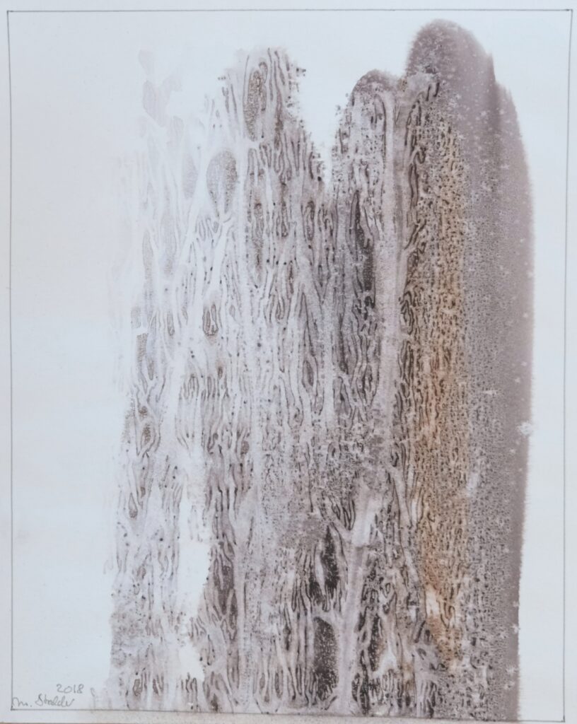 "Structure landscape, brown", 2018, watercolor