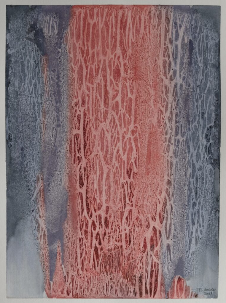 "Structure landscape, red-grey", 2018, watercolor